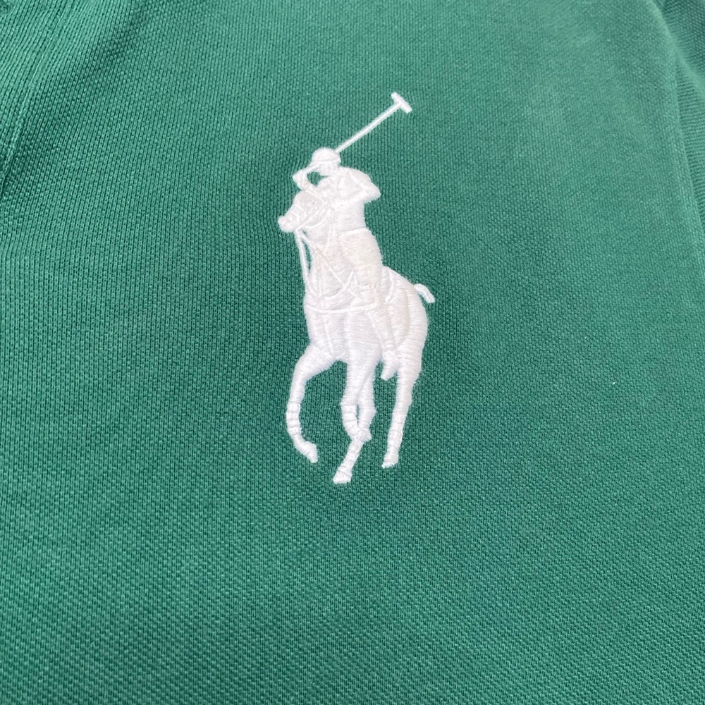 Polo Ralph Lauren forest green large 100% Cotton Striped Collar - Picture 4 of 9